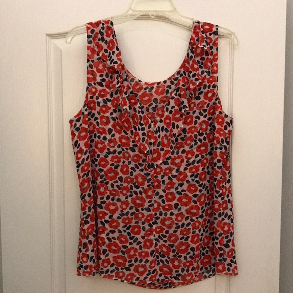 CAbi red white and blue reversible shirt